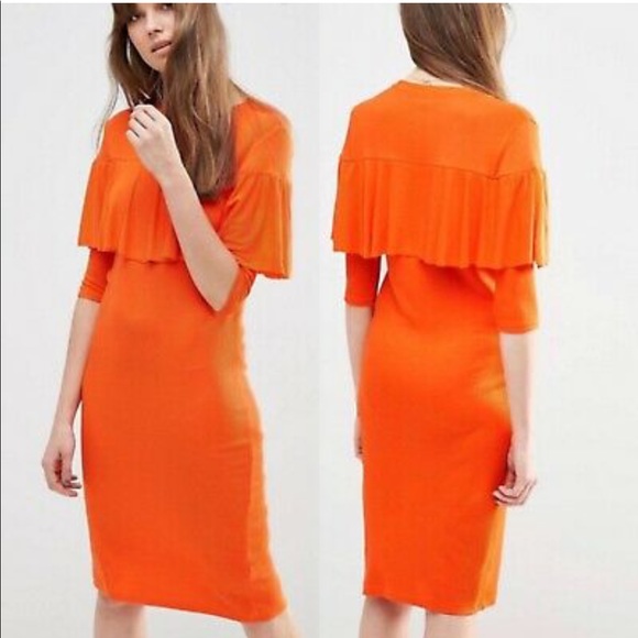 ASOS Ruffle Detail Column Dress - Picture 2 of 9